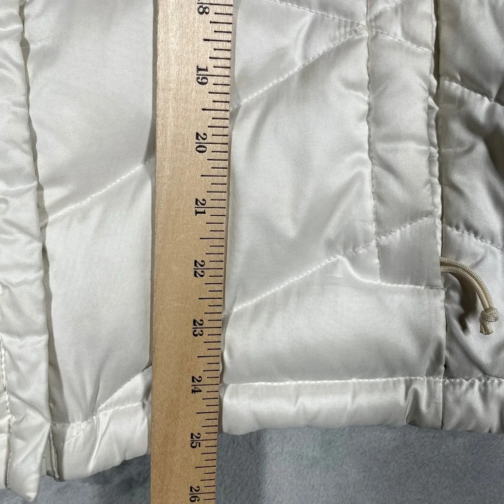 The North Face Womens 550 Down Puffer Vest White Chevron Quilted Large C984 F14 - Picture 10 of 12